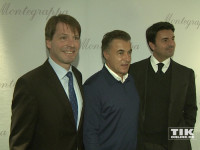 Jean Alesi mit dem CEO Giuseppe Aquila und Thomas Schnädter, dem neuen geschäftsführenden Gesellschafter von Montegrappa Northern Europe