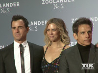 Justin Theroux, Kristen Wiig und Ben Stiller posieren auf der "Zoolander 2"-Premiere in Berlin