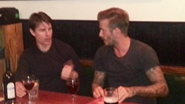 David Beckham und Tom Cruise