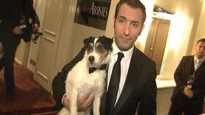 Uggie und Jean Dujardin (Foto: HauptBruch GbR)