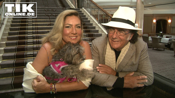 Albano Carrisi und Romina Power mit Hund Daisy in Berlin