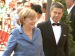 Angela Merkel ganz in Blau: Bayreuther Festspiele eröffnet