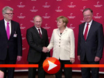 Angela Merkel und Wladimir Putin eröffnen die Hannover Messe 2013