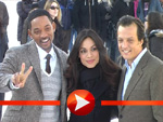 Will Smith, Rosario Dawson und Gabriele Muccino vor dem Brandenburger Tor