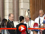 Die Fürstenfamilie Grimaldi verlässt die Kirche nach dem traditionellen Familiengottesdienst