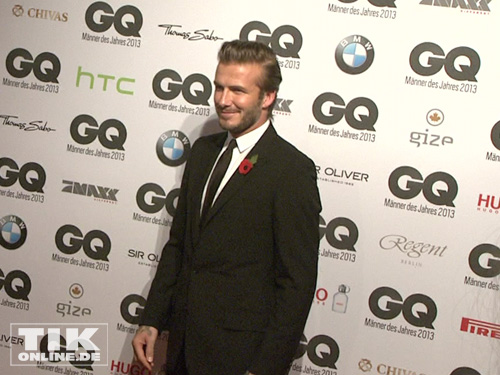 David Beckham auf dem roten Teppich bei den GQ Männer des Jahres Awards 2013